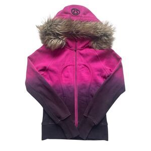 Rare Lululemon special edition Sz10 pink purple Scuba hoodie fur